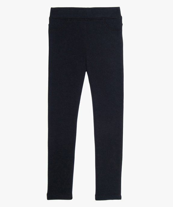 Pantalon fille en maille milano chaude avec taille elastiquee GEMO