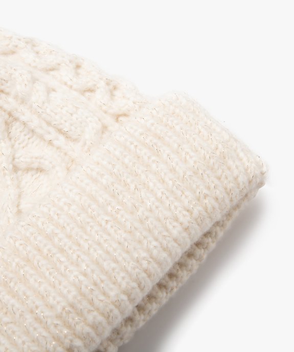 Bonnet torsadé pailleté à revers fille vue2 - GEMO 4G FILLE - GEMO