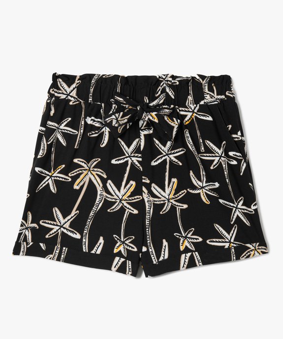 Short fille en toile fluide à motifs palmiers vue1 - GEMO (JUNIOR) - GEMO