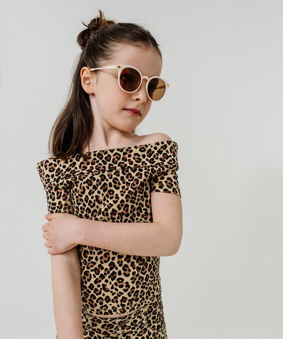 Tee-shirt manches courtes avec col Bardot fille vue6 - GEMO 4G FILLE - GEMO