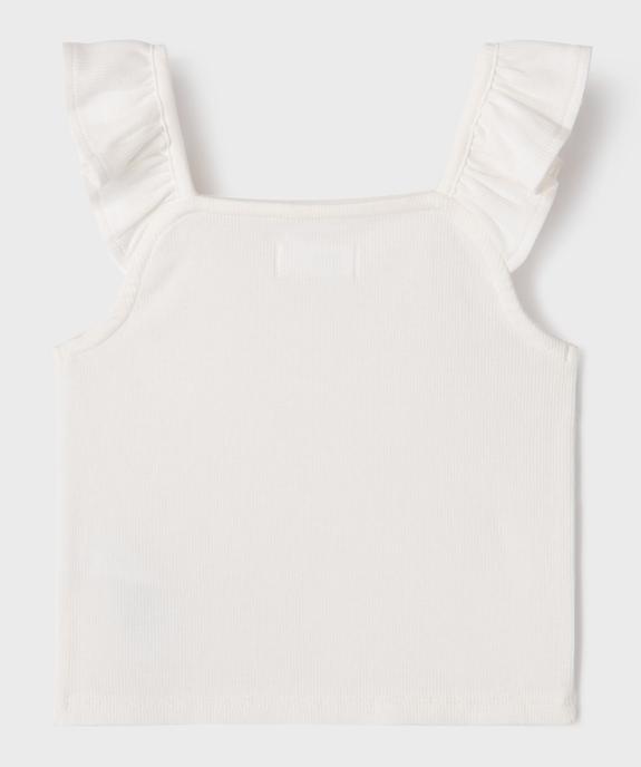 Débardeur court en maille côtelée avec bretelles à volants fille vue3 - GEMO 4G FILLE - GEMO