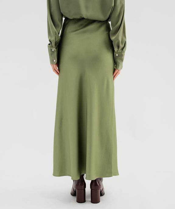 Jupe longue en matière satinée taille élastique femme vue3 - GEMO 4G FEMME - GEMO