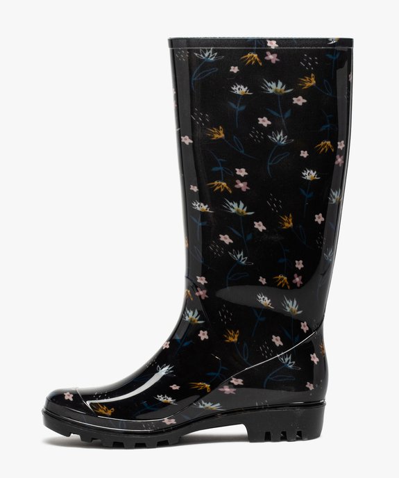 Bottes de pluie femme à imprimé fleuri et semelle crantée vue3 - GEMO (EQUIPT) - GEMO
