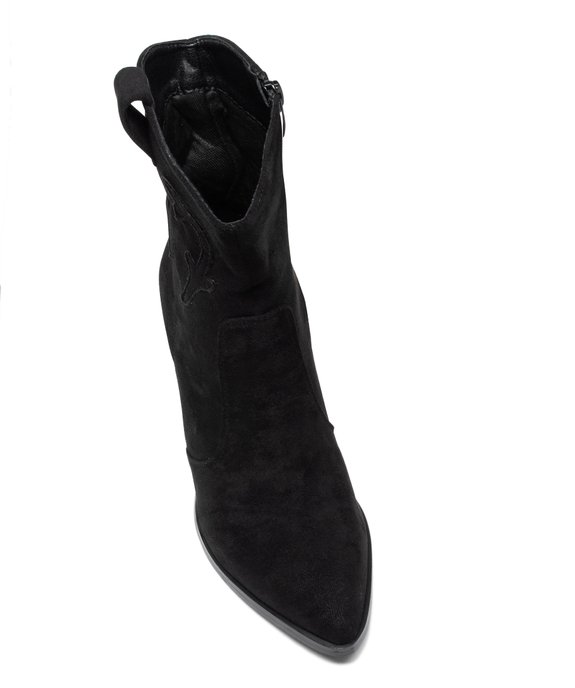 Boots femme à talon unies en suédine style santiag vue5 - SANS MARQUE - GEMO