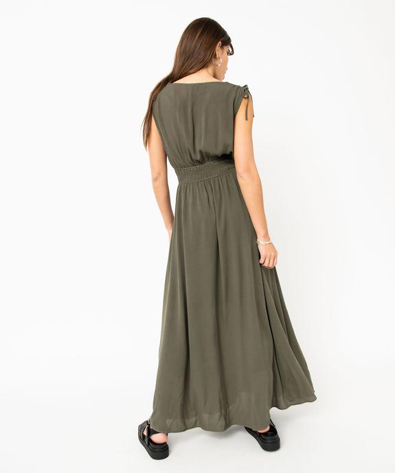 Robe longue sans manches à col V femme vue3 - GEMO(FEMME PAP) - GEMO