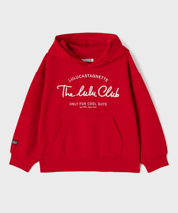 Sweat à capuche avec inscription brodée garçon - LuluCastagnette vue2 - LULUCASTAGNETTE - GEMO