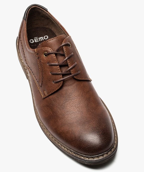 Derbies homme avec un œillet métallique et surpiqûres vue5 - GEMO (CASUAL) - GEMO