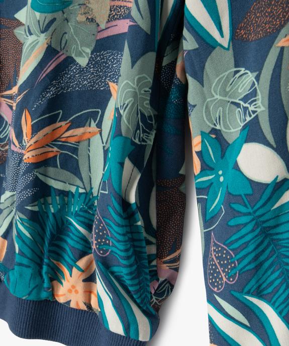 Veste zippée en viscose à motifs fleuris fille vue2 - GEMO 4G FILLE - GEMO