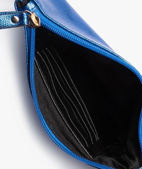 Pochette femme zippée et métallisée à bandoulière amovible vue3 - GEMO (ACCESS) - GEMO
