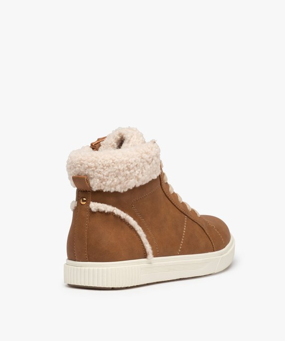 Baskets femme mid-cut unies à col sherpa vue4 - GEMO (SPORTSWR) - GEMO