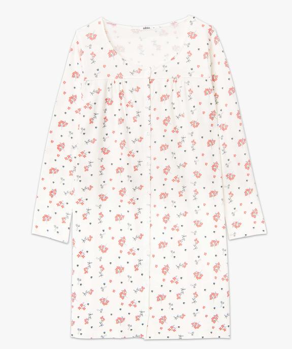 Chemise de nuit femme à manches longues boutonnée sur l’avant vue4 - GEMO(HOMWR FEM) - GEMO