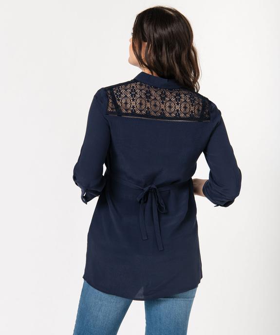 Blouse de grossesse fluide avec dentelle à manches ¾ vue3 - GEMO(FEMME PAP) - GEMO