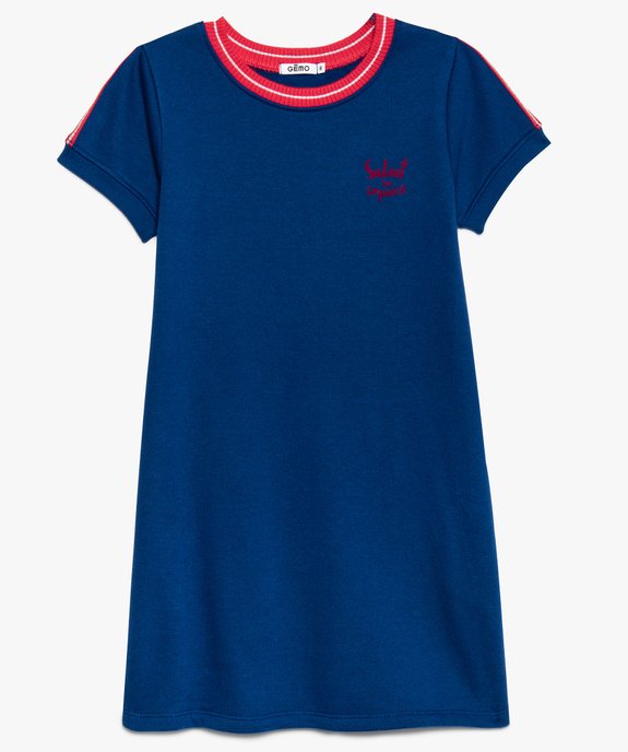 Robe fille en maille molletonnée à manches courtes vue1 - GEMO (ENFANT) - GEMO