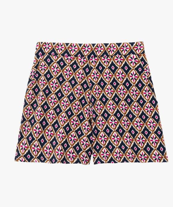 Short ample taille haute en maille extensible imprimée femme vue4 - GEMO(FEMME PAP) - GEMO