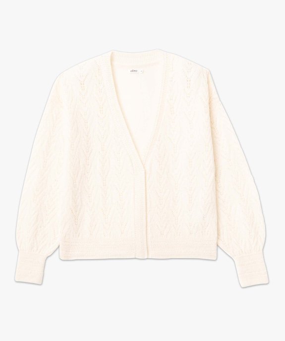 Gilet femme en maille ajourée sans boutons vue4 - GEMO(FEMME PAP) - GEMO