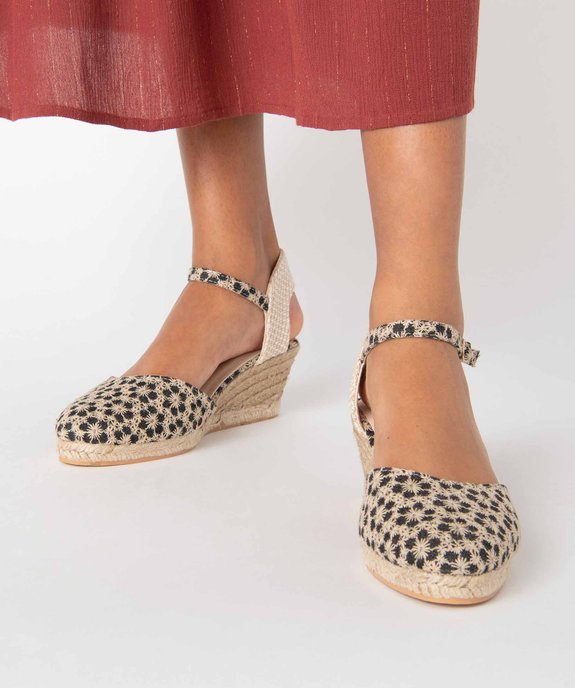Sandales femme à talon compensé et bout fermé vue1 - GEMO(URBAIN) - GEMO