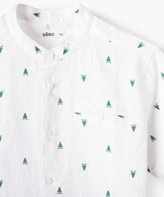 Chemise garçon à manches courtes et col mao spécial Noël vue2 - GEMO (JUNIOR) - GEMO
