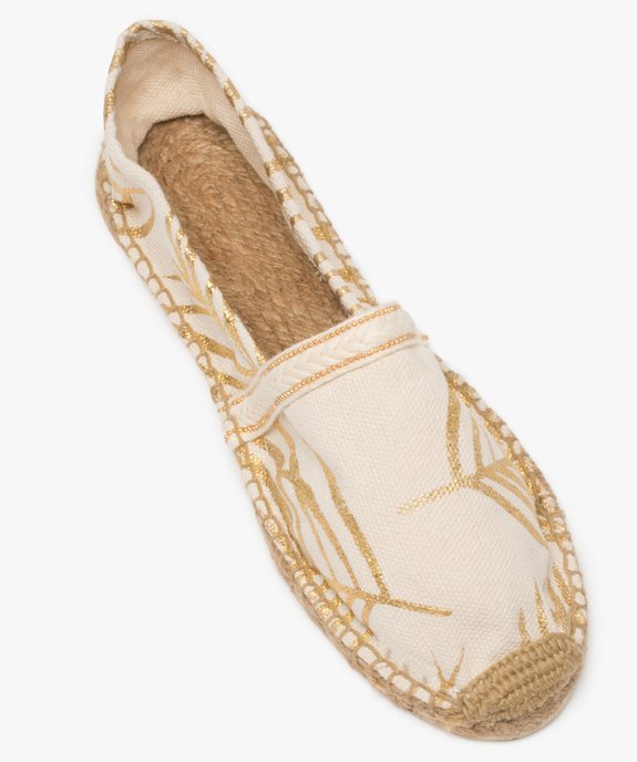 Espadrilles femme imprimées de motifs dorés vue5 - GEMO (PLAGE) - GEMO