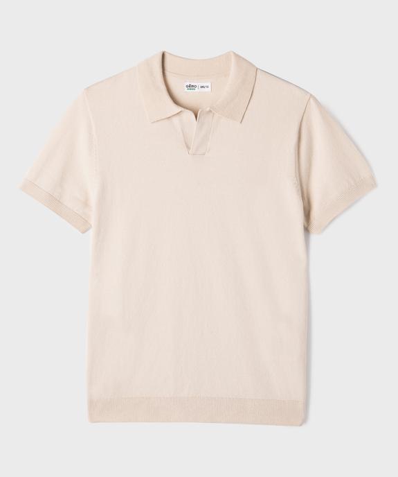 Polo en maille à col sans boutons garçon vue1 - GEMO 4G GARCON - GEMO