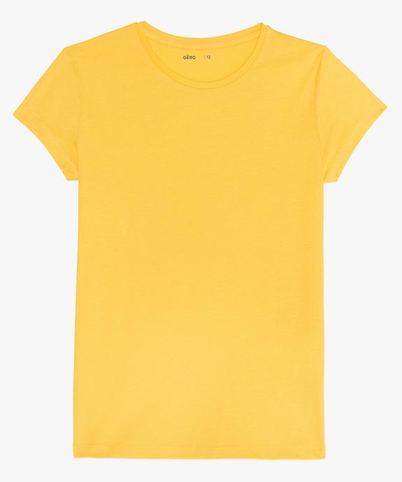 Tee-shirt uni à manches courtes fille vue1 - GEMO 4G FILLE - GEMO