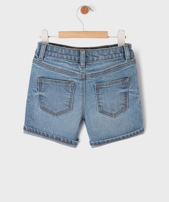 Bermuda en jean extensible bébé fille vue3 - GEMO 4G BEBE - GEMO