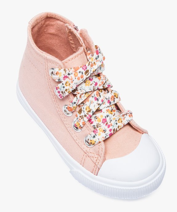 Baskets montantes fille en toile et lacets liberty vue5 - GEMO(BEBE DEBT) - GEMO
