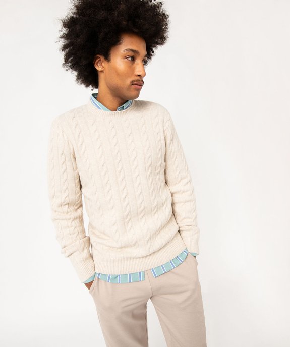 Pull douillet à torsades homme vue2 - GEMO (HOMME) - GEMO