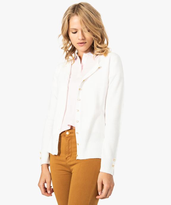 Gilet pour femme boutonné sur l'avant avec col rond vue1 - GEMO (MAILLE) - GEMO
