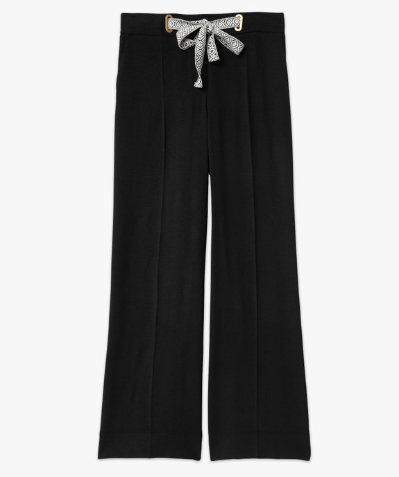Pantalon fluide coupe large avec ceinture à nouer femme vue4 - GEMO(FEMME PAP) - GEMO