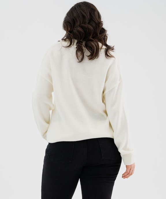 Pull à col polo femme grand taille vue3 - GEMO (G TAILLE) - GEMO