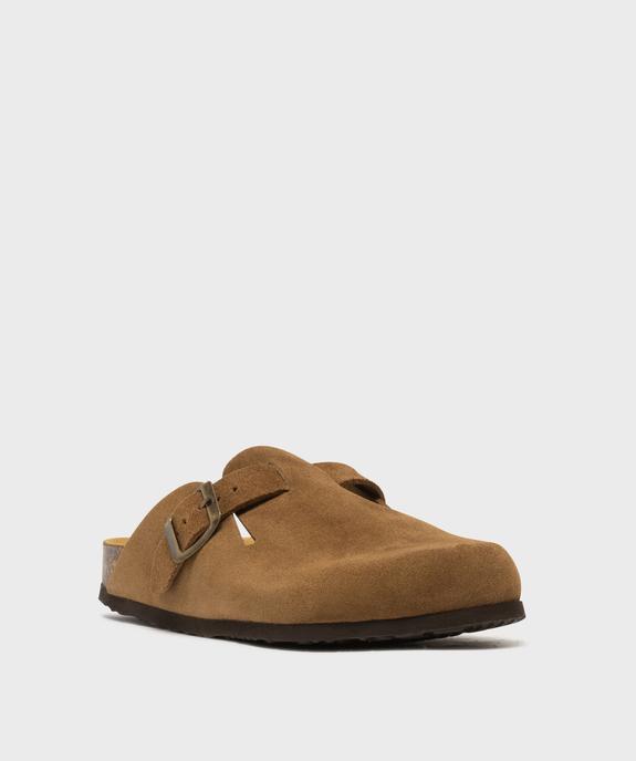 Sabots en cuir suédé avec semelle intérieure anatomique femme vue2 - TANEO GEMO FOR GOOD - GEMO