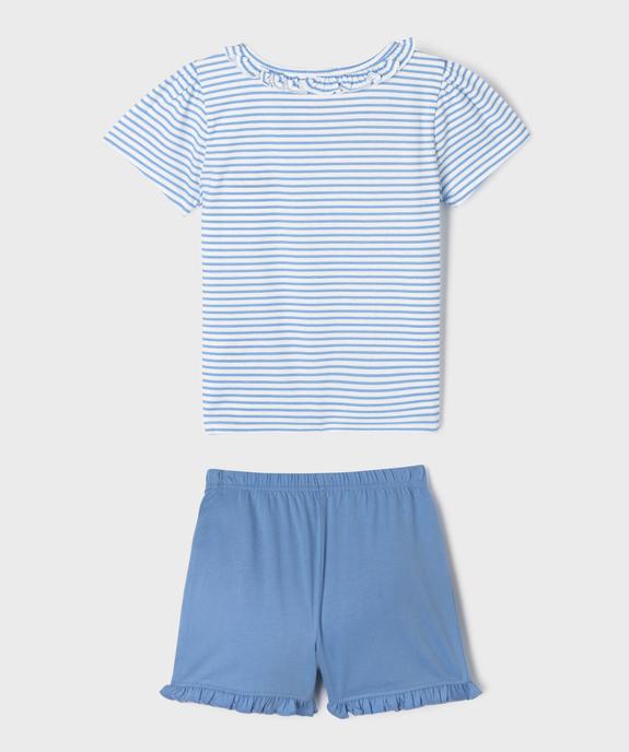 Pyjashort à volant avec haut rayé fille - LuluCastagnette vue9 - LULU CASTAGNETTE GEMO FOR GOOD - GEMO
