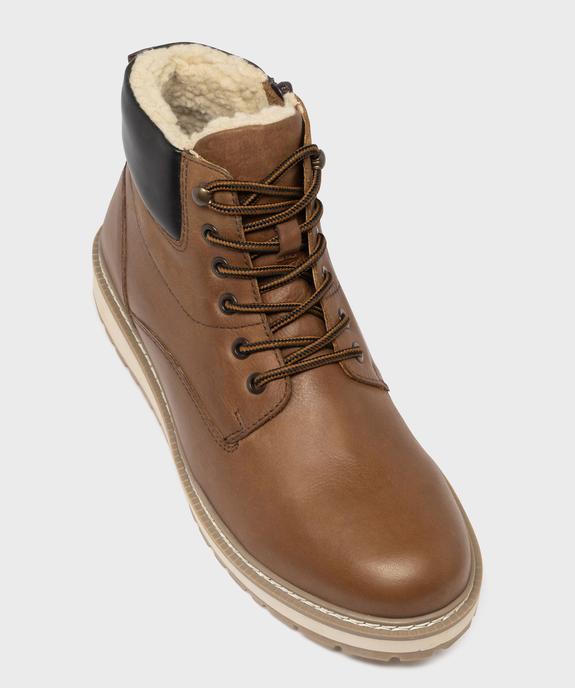 Boots dessus cuir avec doublure chaude homme - Tanéo vue5 - TANEO - GEMO