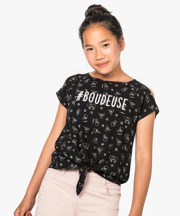 Top épaules dénudées à motifs all-over vue1 - GEMO (JUNIOR) - GEMO