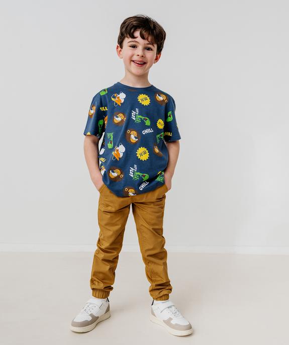 Tee-shirt manches courtes en jersey de coton imprimé garçon vue5 - GEMO 4G GARCON - GEMO