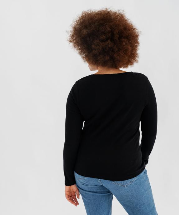Tee-shirt manches longues et col rond femme grande taille vue3 - GEMO 4G GT - GEMO