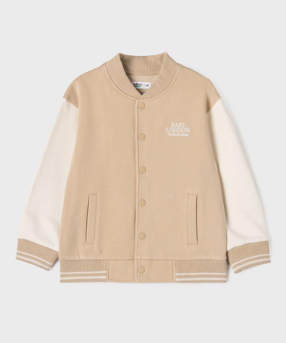 Sweat bicolore à fermeture pressions garçon vue2 - GEMO 4G GARCON - GEMO