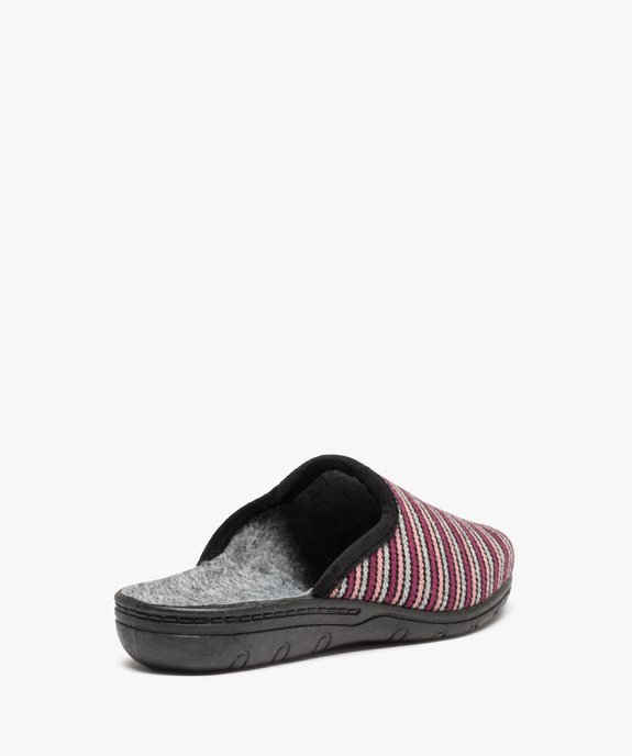 Chaussons femme mules confort dessus tissé vue4 - GEMO 4G FEMME - GEMO