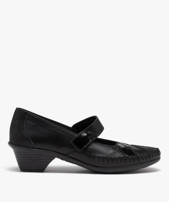 Escarpins confort femme en cuir détails brillants vue1 - GEMO 4G FEMME - GEMO