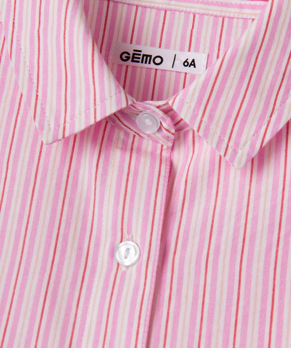 Chemise rayée avec manches resserrées aux poignets fille vue3 - GEMO (ENFANT) - GEMO