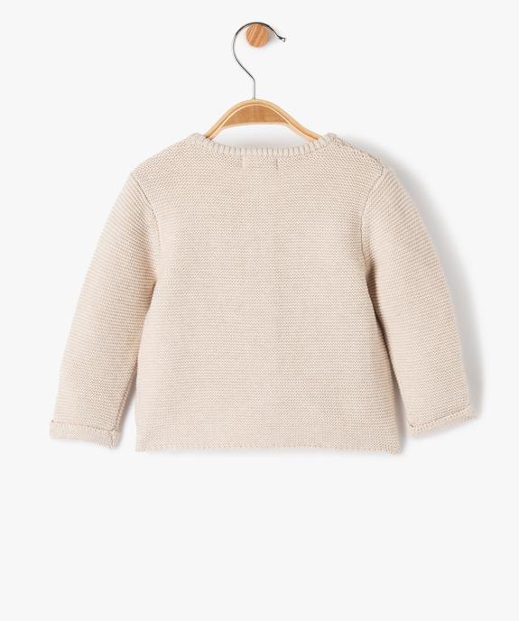 Gilet brassière bébé à col rond en maille tricotée vue4 - GEMO(BB COUCHE) - GEMO