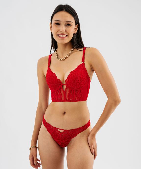 String en dentelle et microfibre vue1 - GEMO(HOMWR FEM) - GEMO