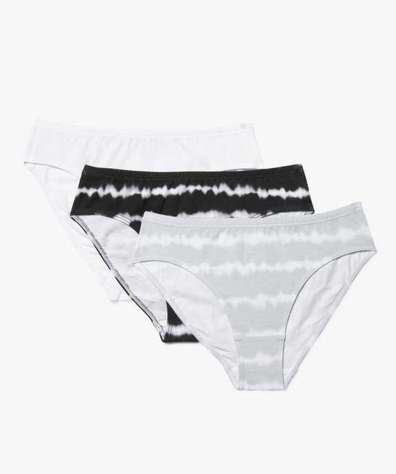 Culotte coton stretch tie-and-dye fille (lot de 3) vue2 - GEMO 4G FILLE - GEMO