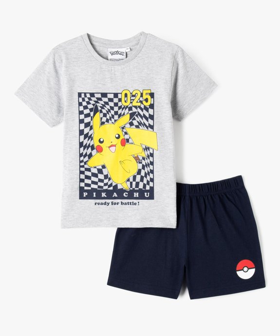 Pyjashort garçon bicolore avec motif Pikachu- Pokemon vue1 - POKEMON - GEMO