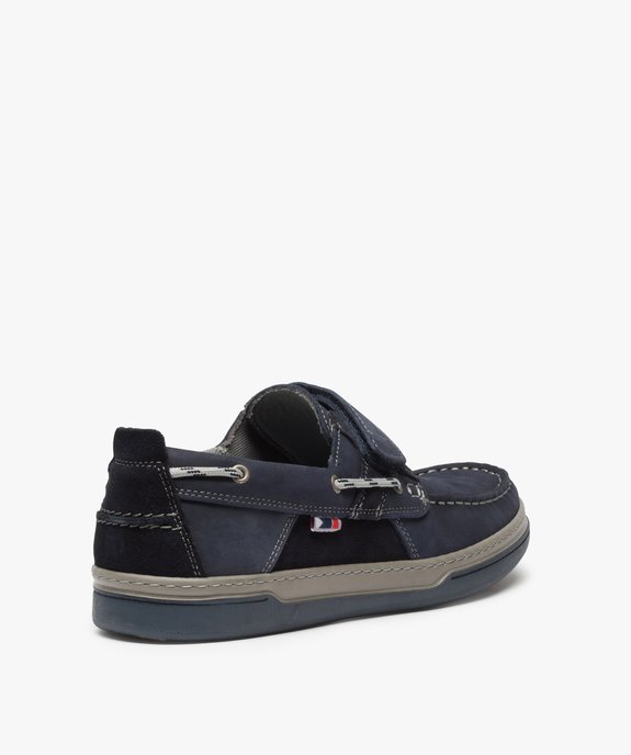 Chaussures bateau homme dessus cuir fermeture scratch vue4 - GEMO (CONFORT) - GEMO