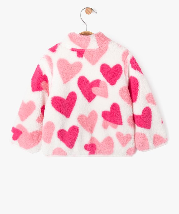 Sweat zippé imprimé en maille sherpa bébé fille vue3 - GEMO(BEBE DEBT) - GEMO