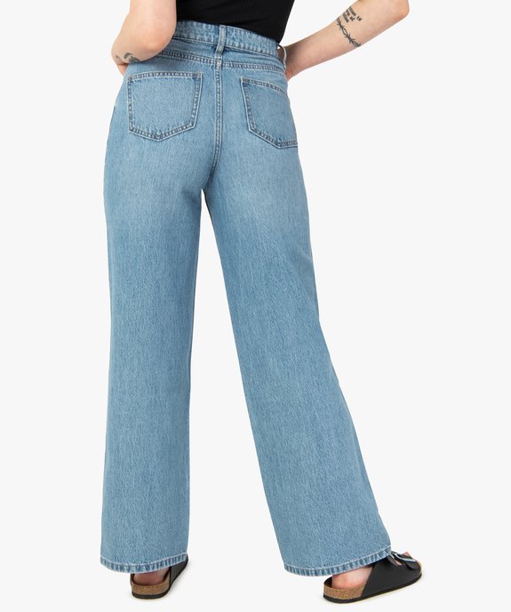 Jean femme coupe large taille haute vue3 - GEMO(FEMME PAP) - GEMO
