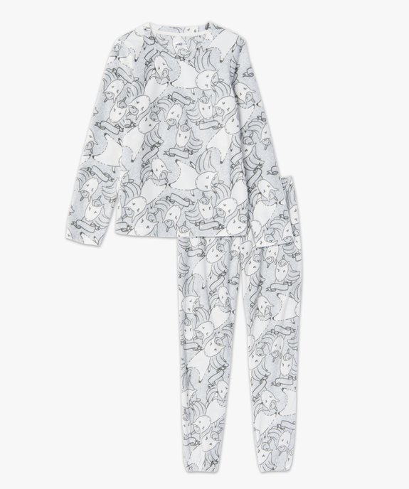 Pyjama femme en polaire à imprimé all over vue4 - GEMO(HOMWR FEM) - GEMO