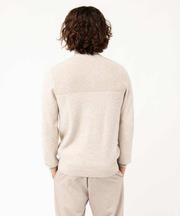 Pull col camionneur à maille fantaisie homme vue3 - GEMO (HOMME) - GEMO