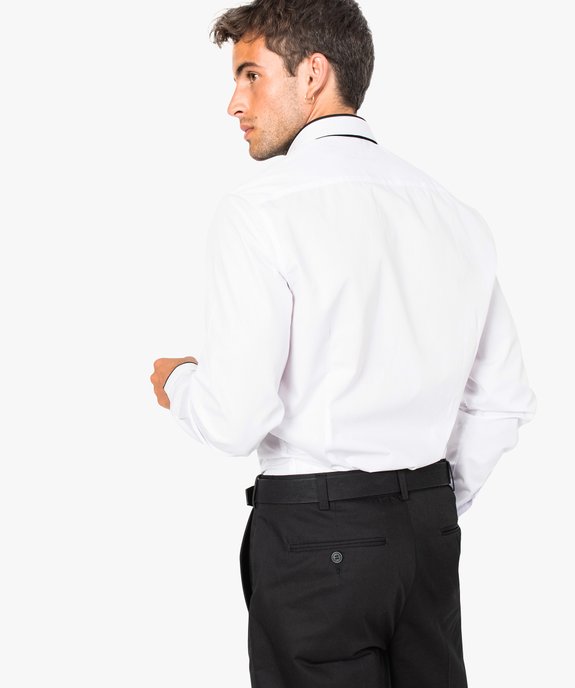 Chemise pour homme avec liserés contrastants coupe slim vue3 - GEMO(URBAIN) - GEMO